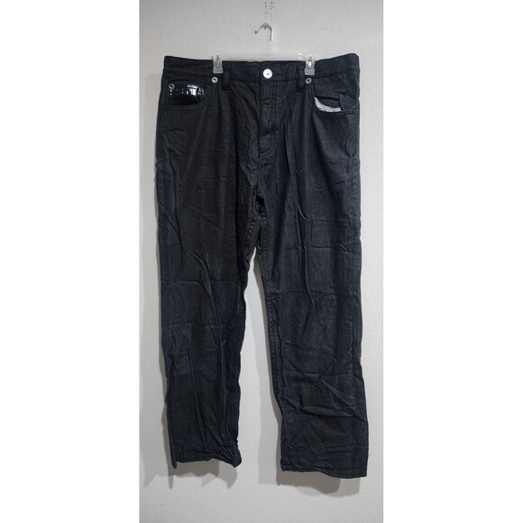 Coogi Jeans Mens Size 46x36 Embroidered Pockets 90s Y2K Baggy Hip Hop Black - Picture 1 of 16